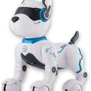 Interactive Robotic Dog Toy - White and Blue